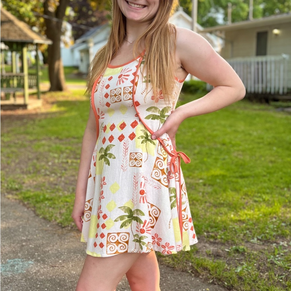 Mediterranean Bloom Mini Dress